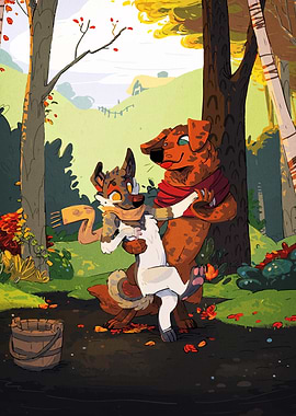 Autumn Dance of Furry Friends