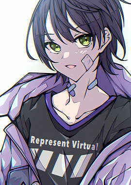 Anime Boy with Represent Virtual Shirt