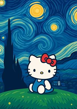 Hello Kitty Starry Night Parody