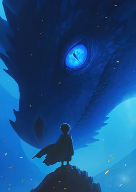 Boy and Blue Dragon Encounter