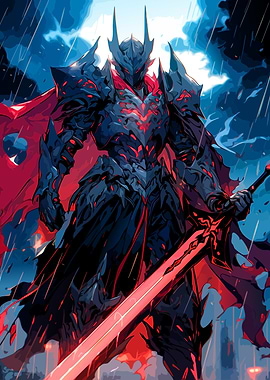 Dark Knight with Red Sword