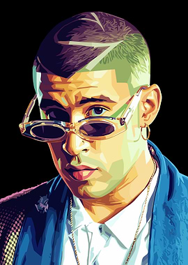 Bad Bunny Pop Art Portrait