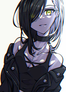 Anime Girl with Bicolor Hair