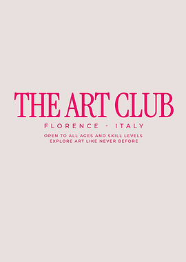 The Art Club Poster – Pink Text on Light Beige