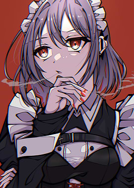 Anime Maid Smoking