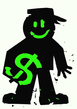 Cartoon Figure with Dollar Sign