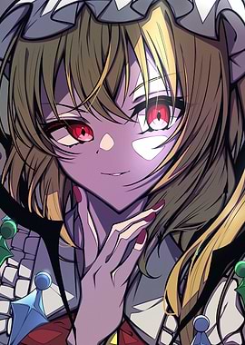 Anime Girl with Red Eyes Portrait