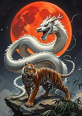 Tiger and Dragon Red Moon