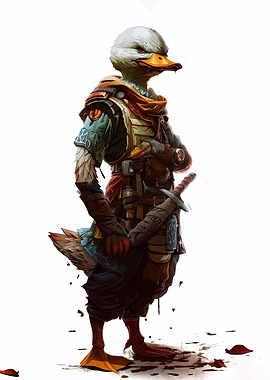 Anthropomorphic Duck Warrior with Sword