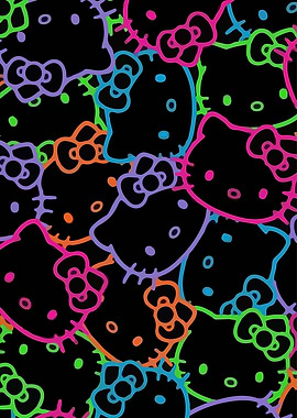 Hello Kitty Neon Pattern