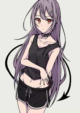 Anime Girl in Black Outfit