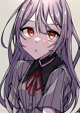 Anime Girl with Red Eyes