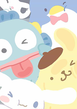 Sanrio Characters Cute Group Illustration
