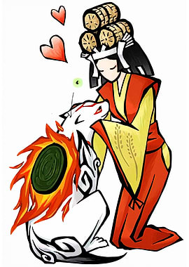 Okami Amaterasu and Sakuya Illustration