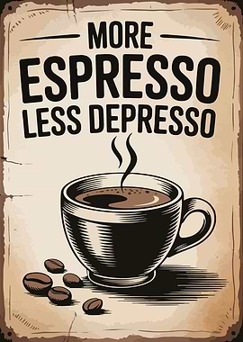 More Espresso Less Depresso Coffee Art