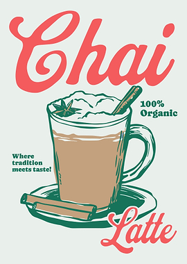 Chai Latte Organic Drink Illustration