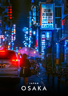 Osaka, Japan at night