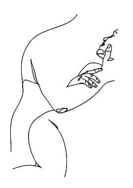 Minimalist Line Art: Woman with Hand