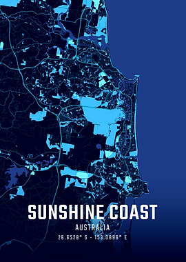 Sunshine Coast Midnight City Map