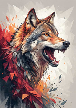Abstract Wolf Portrait