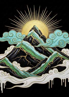 Stylized Mountain Landscape