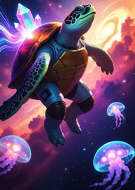 Cosmic Turtle Crystals Jellyfish