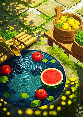 Japanese Garden Water Fruit