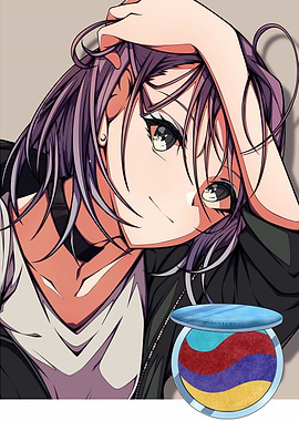 Anime Girl with Armenian Flag Palette