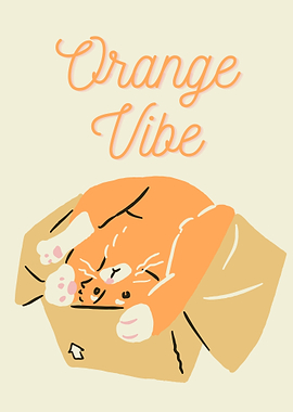 Orange Cat in Box - Orange Vibe