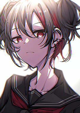Anime Girl with Red Eyes