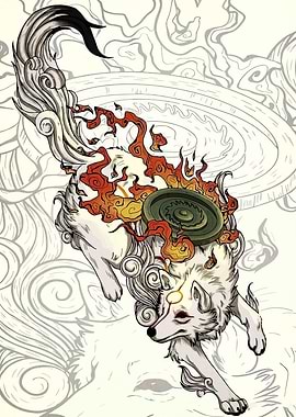 Okami Amaterasu Digital Art