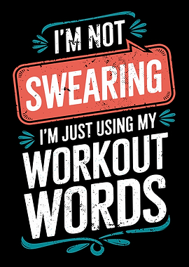 Workout Words Funny Fitness Graphic