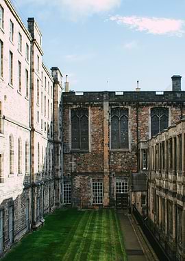 Stone Buildings with Green Courtyard
