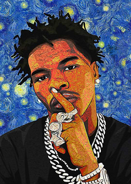 Lil Baby Starry Night Portrait