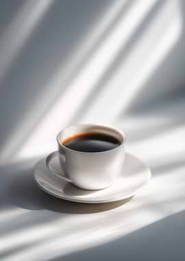 Coffee cup with light and shadow
