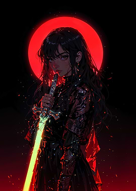 Warrior with Glowing Sword