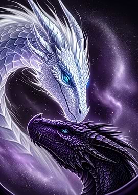 White and Purple Dragon Duo