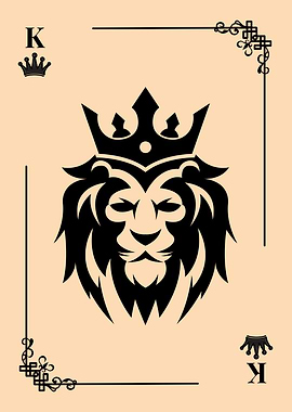 King of Lions Playing Card