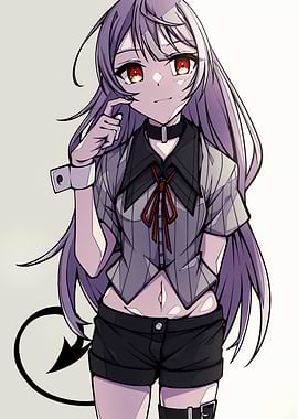 Anime Girl with Devil Tail