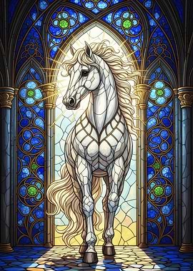 Stained Glass Horse