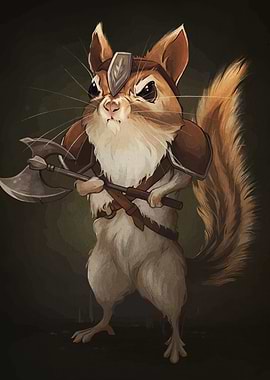 Warrior Squirrel with Axe