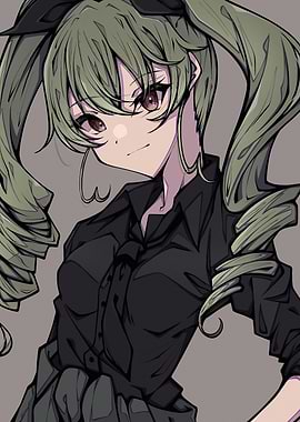 Anime Girl with Green Hair