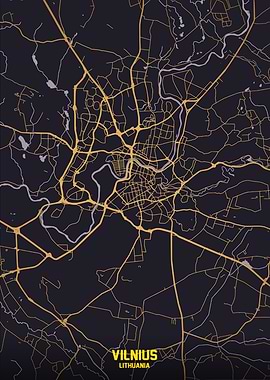 Vilnius, Lithuania City Map