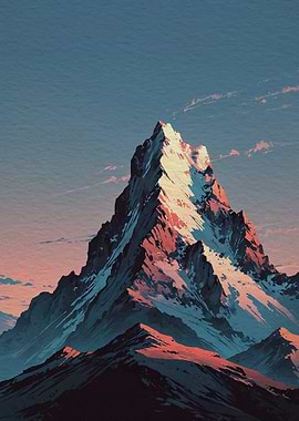 Mountain Peak at Sunset
