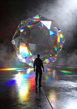 Man and Giant Diamond