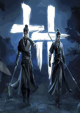 Martial Arts Duo in Blue