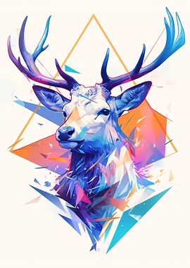 Geometric Deer Art