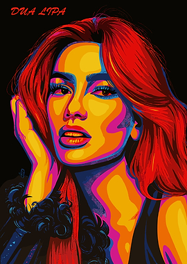 Dua Lipa Pop Art Portrait