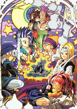 Dragon Quest Characters Around Campfire