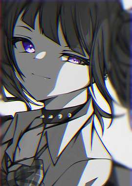 Anime Girl with Purple Eyes